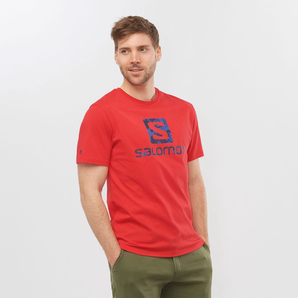 Camisetas Salomon Hombre Rojas - Salomon Argentina OUTLIFE LOGO,851703-PUO